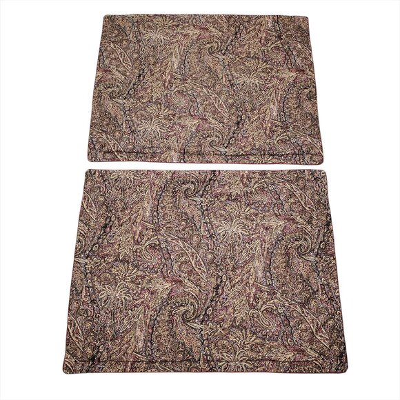 Lauren Ralph Lauren Hallie Lot of 2 Pillow Shams Paisley 20x26 Sateen Cotton - Picture 2 of 13